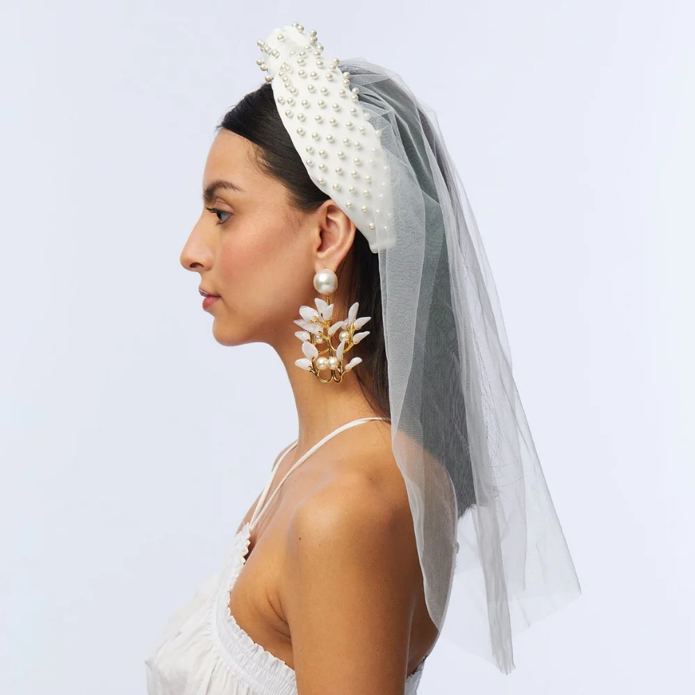 NWT Lele Sadoughi Ivory Veil Headband